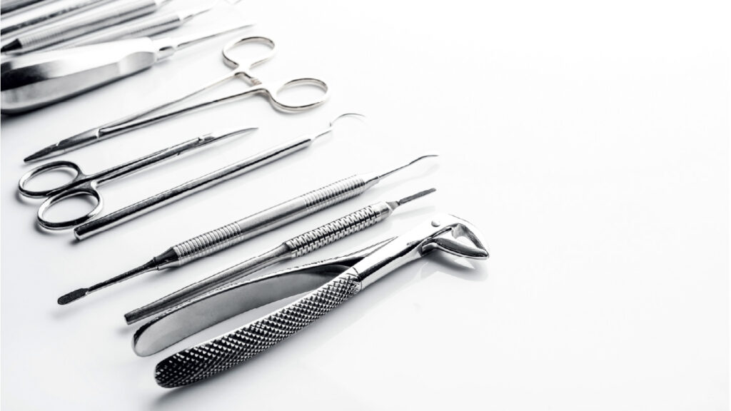 Vários instrumentos médicos de aço inoxidável